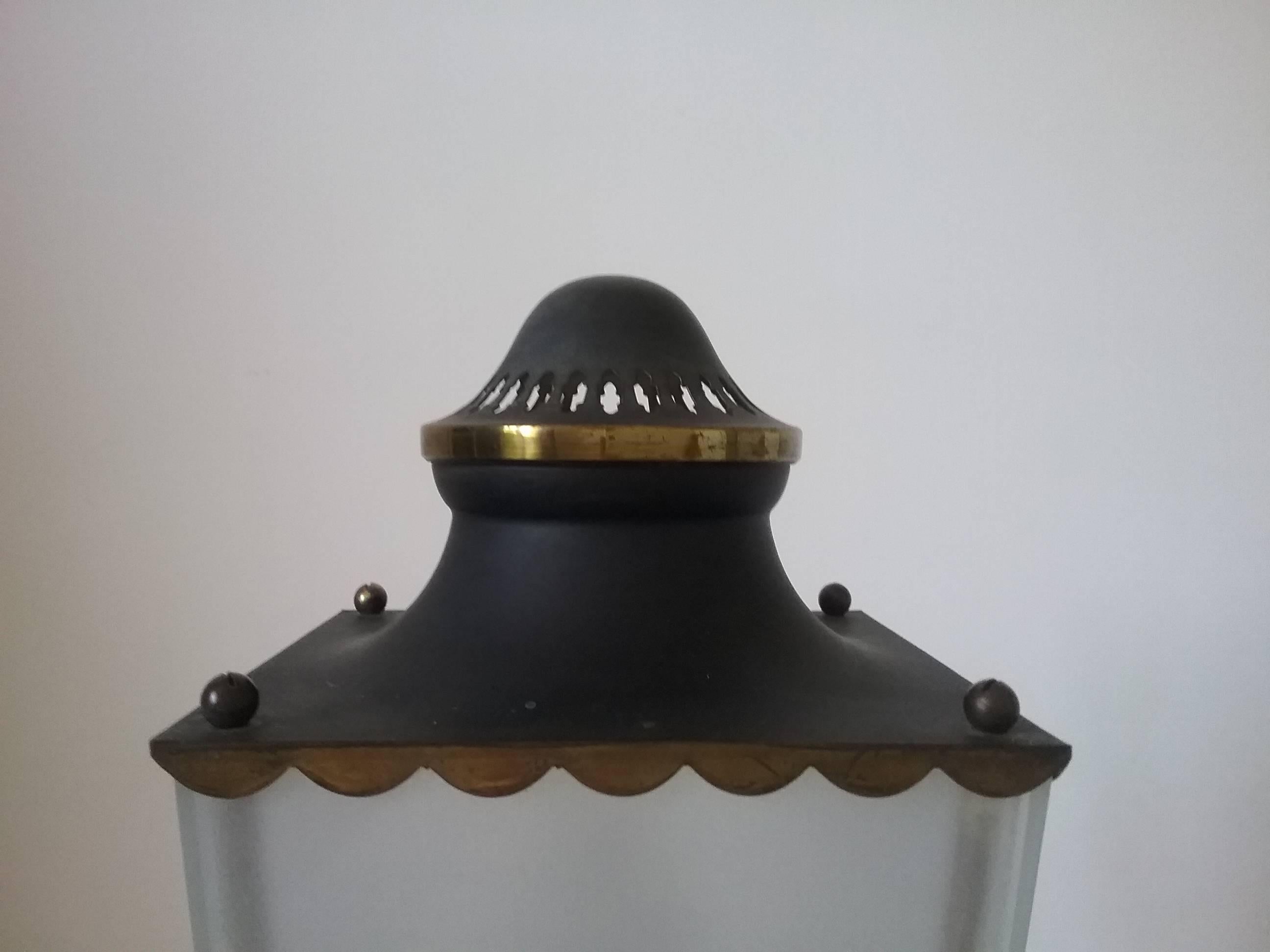 Mid-Century Modern 1950s French Table Lamp, Parisian Old Street Light by Gerfaux, Paris For Sale