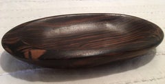 Alexandre Noll Signed Macassar Ebony Dish, Carved Wood, France, 1950s