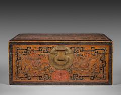 Rare Kangxi Period Chinese Tianqi Lacquer Coffer with Phoenix Patterns