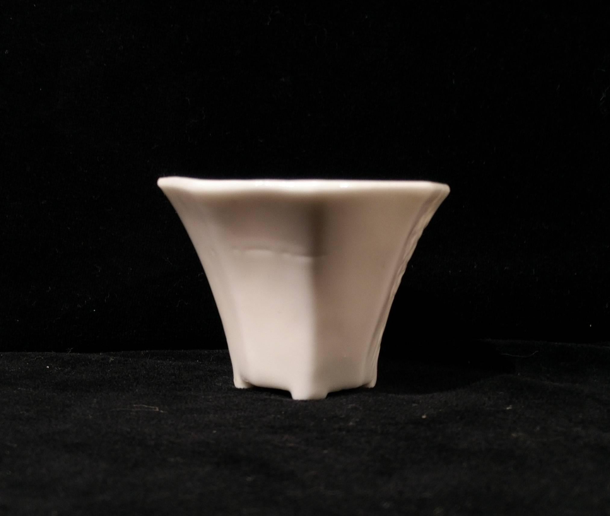 Glazed Mid-17th Century Chinese Blanc de Chine Porcelain Octagonal Libation Cup For Sale