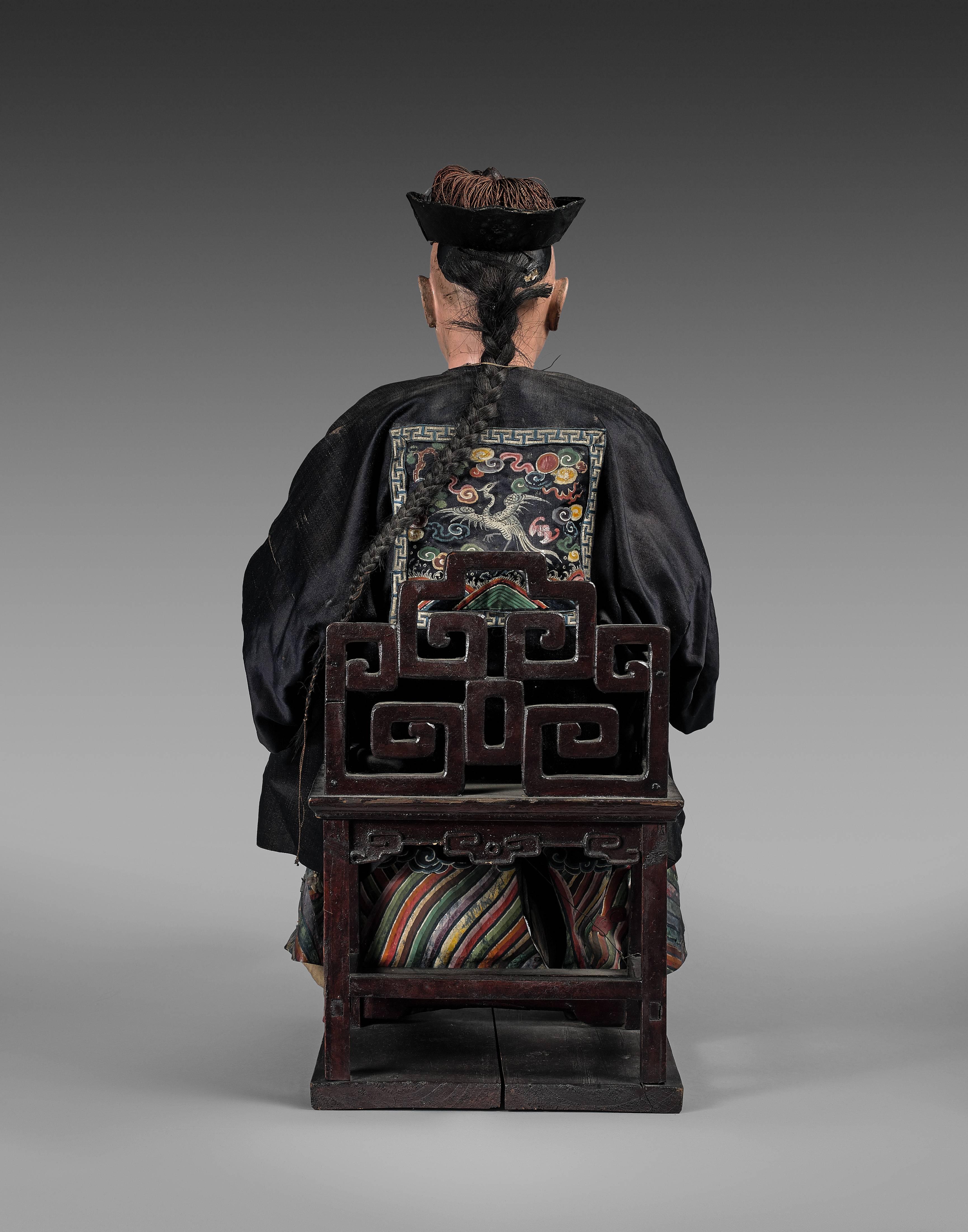 Qing Very Rare Early 19th Century Chinese Hong Merchant Figure For Sale
