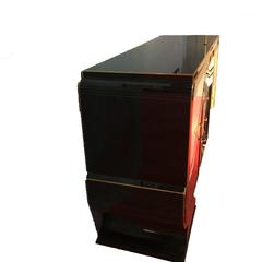 Art Deco Opaline Mosaic Glass and Brass Credenza