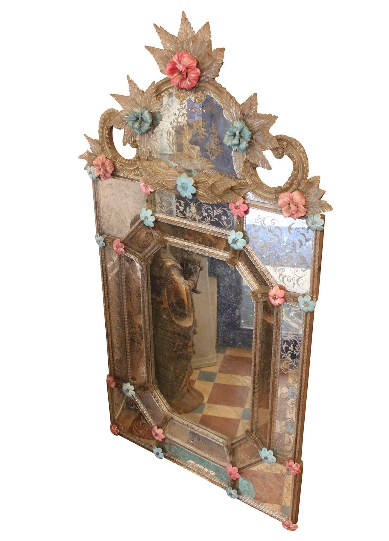 Baroque Revival Antique Venetian Mirror