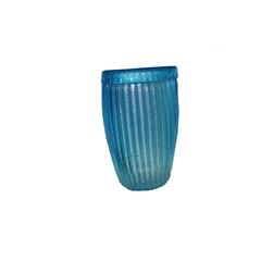 Big Acquamare and Silver Leaf Cenedese 1950 Murano Glass Vase
