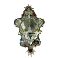 S.A.L.I.R. Murano Pair of Mirror Wall Lamps “Ventole”