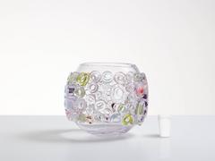 Clear Glass Vase, Murano Style Blown Glass Vase by Sabine Lintzen
