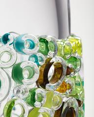 Clear Blown Glass Design Vase, Murano Style Glass Vase by Sabine Lintzen