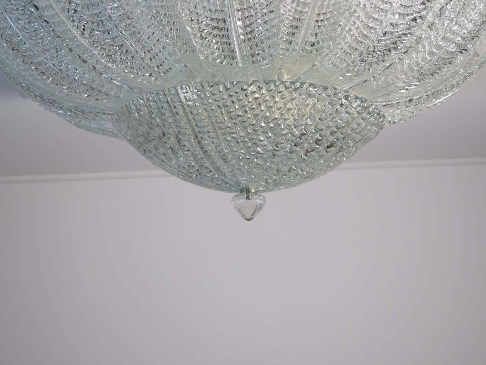 Rare Barovier Flower Ceiling Lamp, Murano Art Glass 2