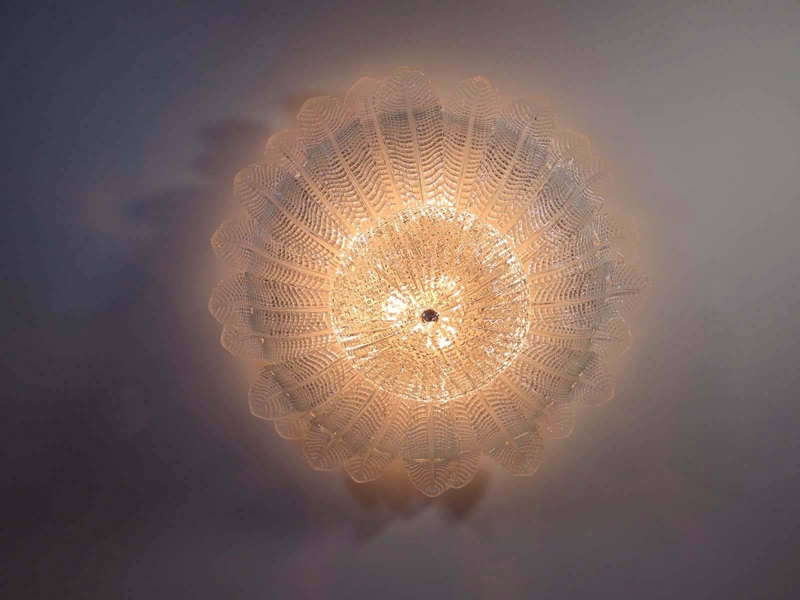 Rare Barovier Flower Ceiling Lamp, Murano Art Glass 4