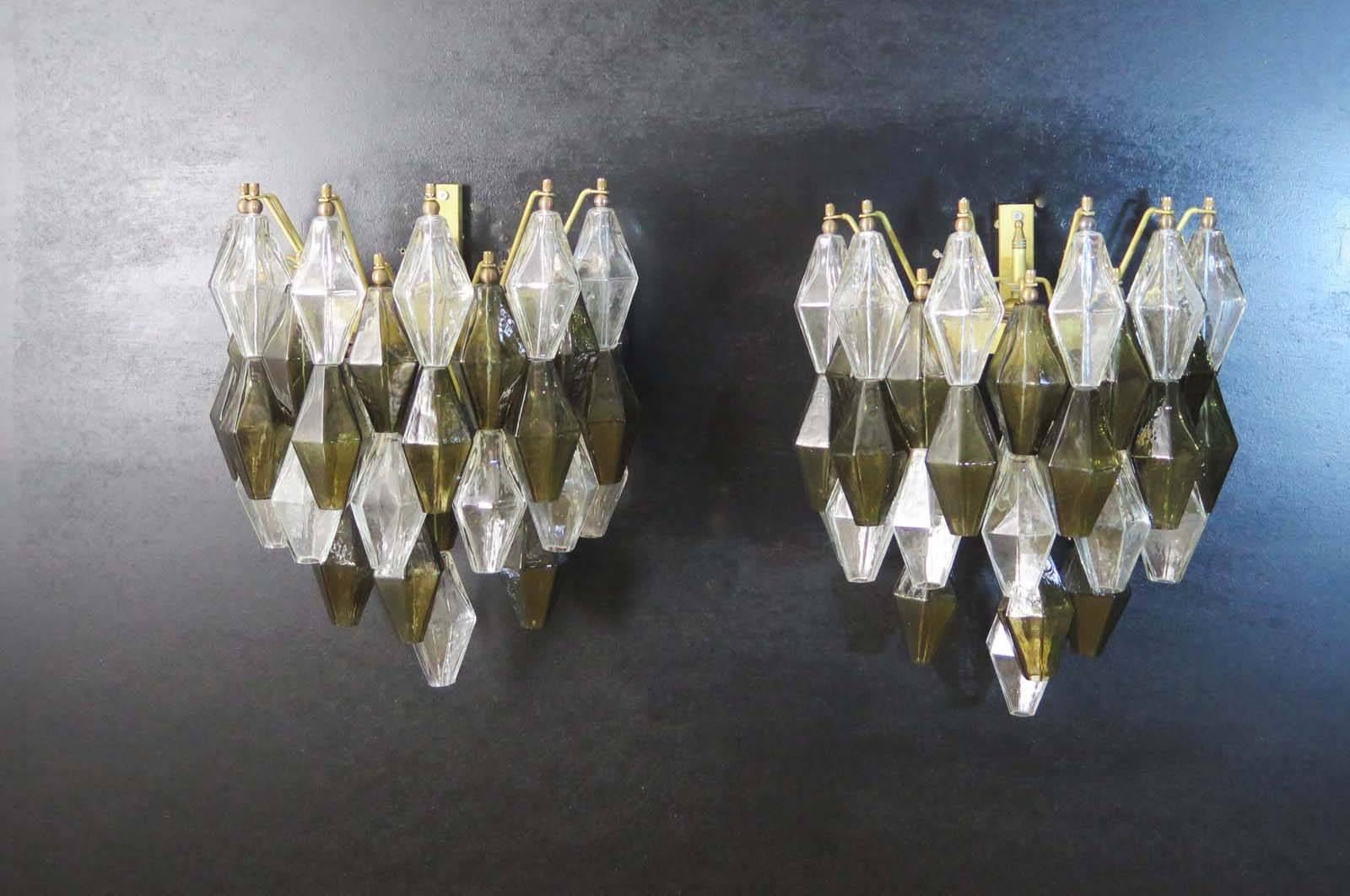 Blown Glass Pair of Sconces Model 