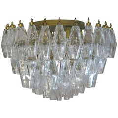 Elegant Murano Poliedri Ceiling Light, Carlo Scarpa