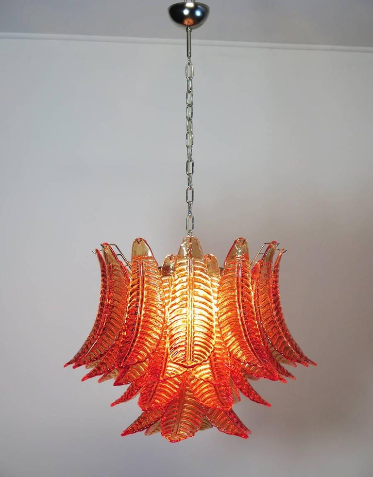 Italian Murano Six Tier Amber Felci Glass Chandelier 36 Glasses At Blown Glass Italian Murano Six Tier Amber Felci Chandelier 36 Glasses For