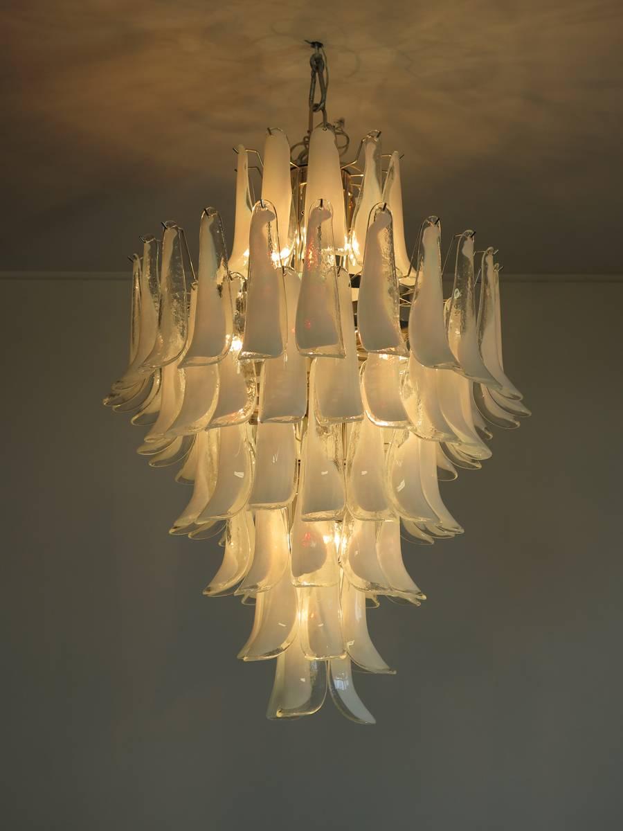 Late 20th Century Chandelier Mazzega Murano, Italy - 85 glass petals For Sale