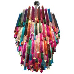 Huge Murano Chandelier Multicolor Triedri, 184 Prism, Mariangela Model