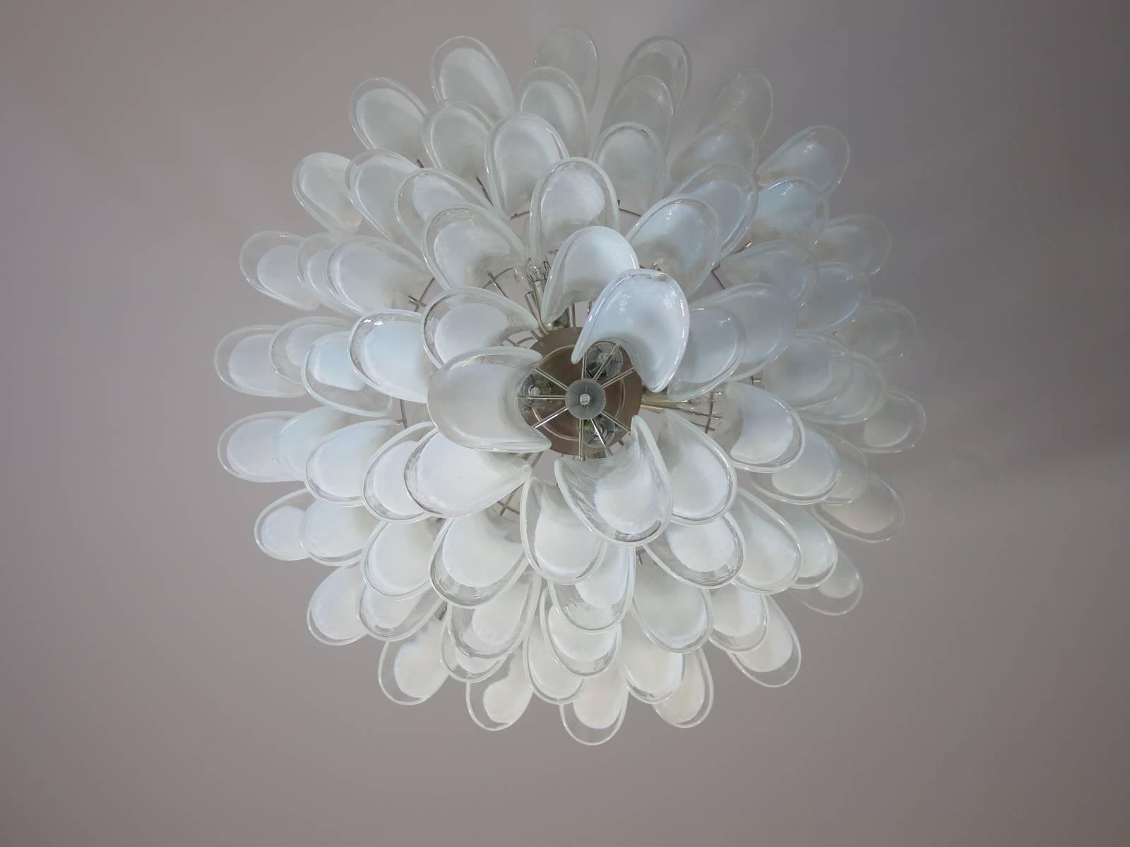 Chandelier Mazzega Murano, Italy, 84 Glass Petals 3