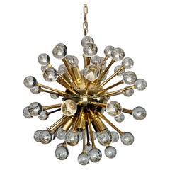 Spectacular Murano clear Glass Sputnik Chandelier - 51 glasses