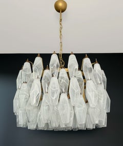Amazing Murano glass Chandelier - 107 white alabaster poliedri