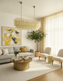 Elegant Murano tube Chandelier - 114 clear amber glasses