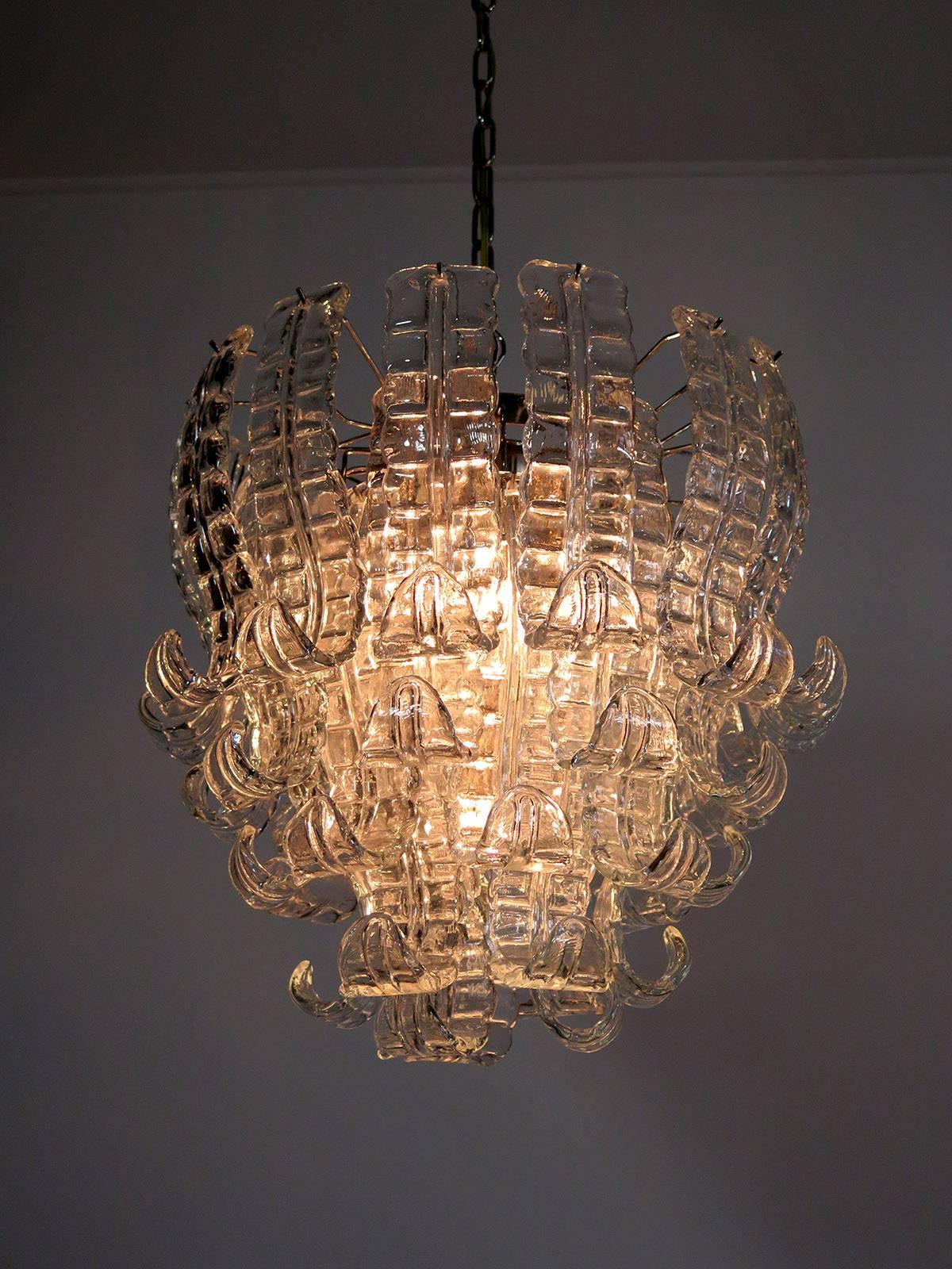 Italian Murano Six-Tier Felci Glass Chandelier by Barovier e Toso For Sale 2