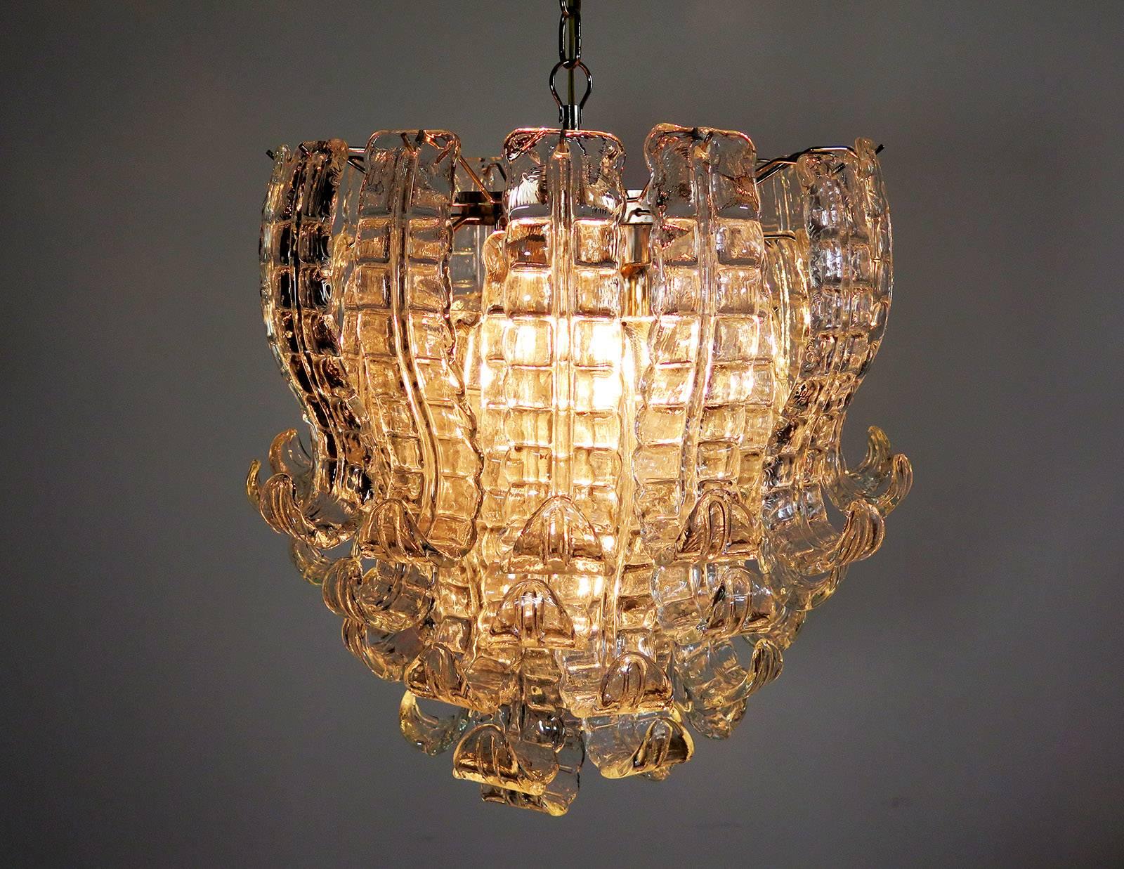 Italian Murano Six-Tier Felci Glass Chandelier by Barovier e Toso For Sale 3