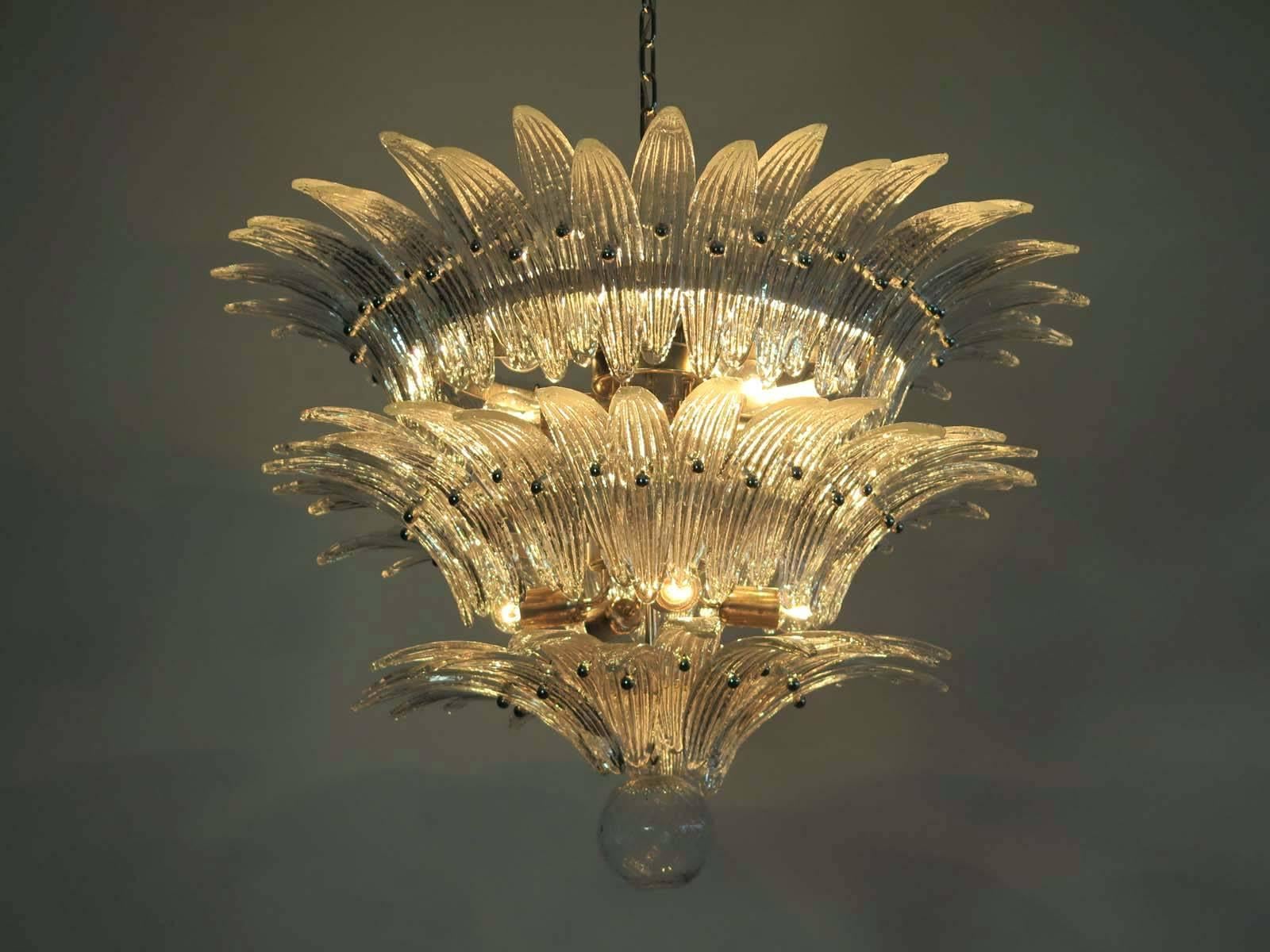 Palmette Ceiling Light, Murano Chandelier In Good Condition In Gaiarine Frazione Francenigo (TV), IT