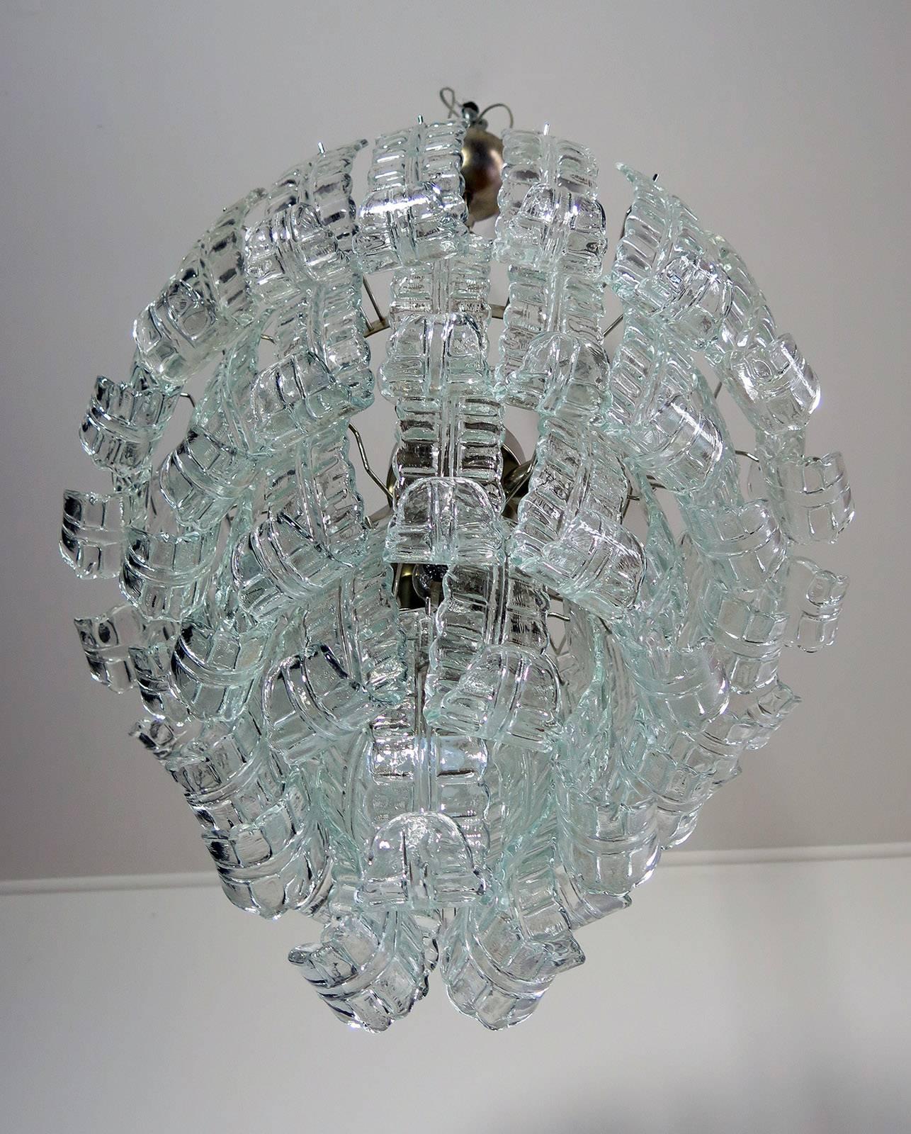 Italienischer Murano-Kronleuchter aus Felci-Glas, sechs Etagen, 52 Gläser 3