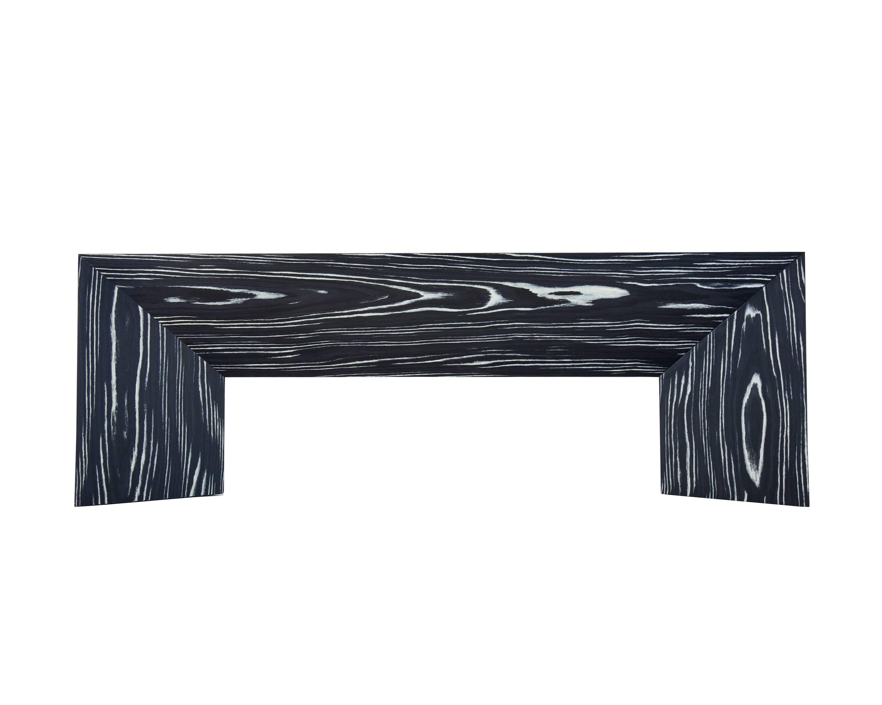 Contemporary Minimal Black and White Ecowood Veneer Fold Bench, USA In New Condition For Sale In Chicago, IL
