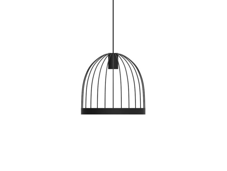 Three UL Contemporary Concealed LED Black Steel Bird Cage Hanging
