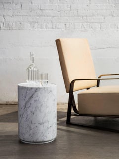 fferrone Contemporary Minimal Handcrafted in Italy Carrara Marmor Beistelltisch