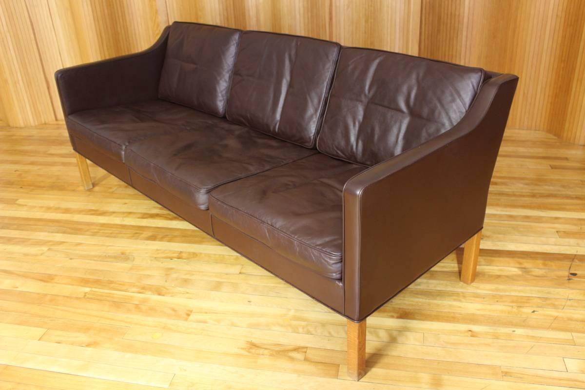 Classic Børge Mogensen Leather Sofa Model 2423 Fredericia Stolefabrik 1