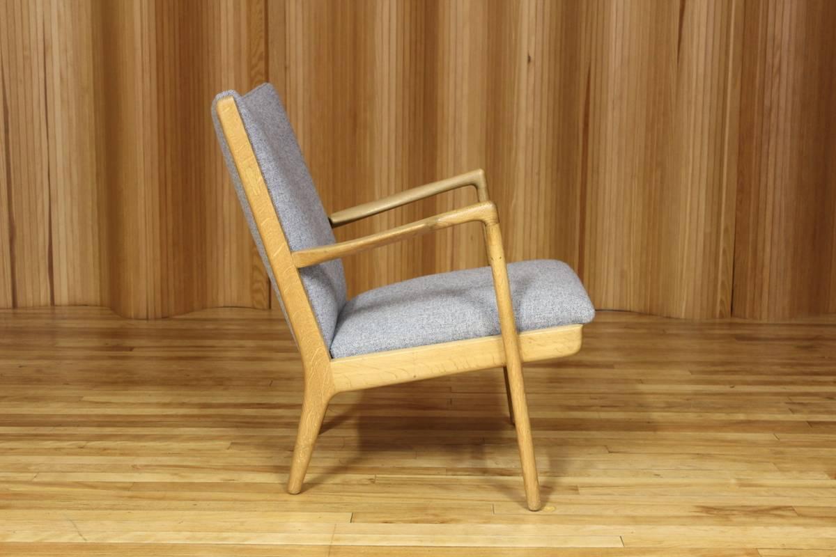 Scandinavian Modern Hans Wegner Oak Lounge Chair Model AP16 Manufactured by A P Stolen Denmark
