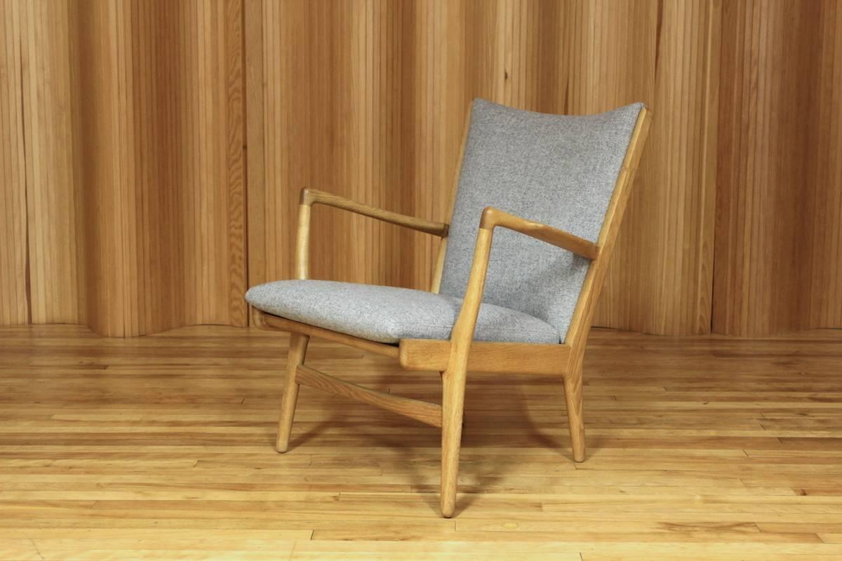 Hans Wegner Oak Lounge Chair Model AP16 Manufactured by A P Stolen Denmark 1