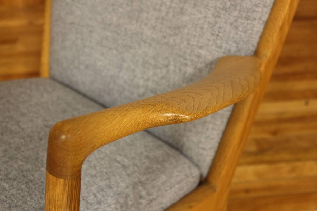 Hans Wegner Oak Lounge Chair Model AP16 Manufactured by A P Stolen Denmark 2