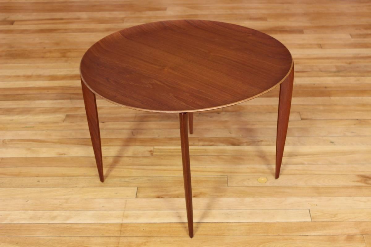 Danish Fritz Hansen Teak Tray Table by H Engholm and Svend Aage Willumsen, Denmark