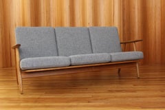 Hans Wegner Oak 'Cigar' Sofa Model GE240/3 GETAMA Denmark