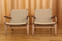 Pair of Hans Wegner Oak Lounge Chairs Model CH25 Carl Hansen and Son, Denmark