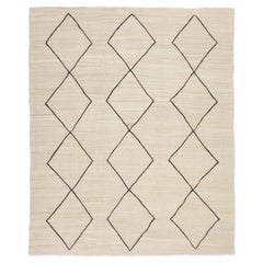 Contemporary Kilim in Beiges and Blacks Contemporary Kilim in Beiges and Blacks