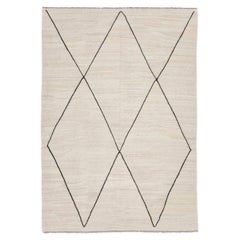 Contemporary Kilim in Beige and Black Colors Contemporary Kilim in Beige and Black Colors