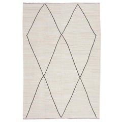 Contemporary Kilim in Beiges and Blacks Contemporary Kilim in Beiges and Blacks