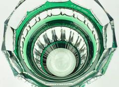 Art Deco Val Saint Lambert Glass Vase Green Bolero