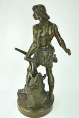 Romantic French Bronze Gallic Warrior Sculpture by E.A. Boisseau