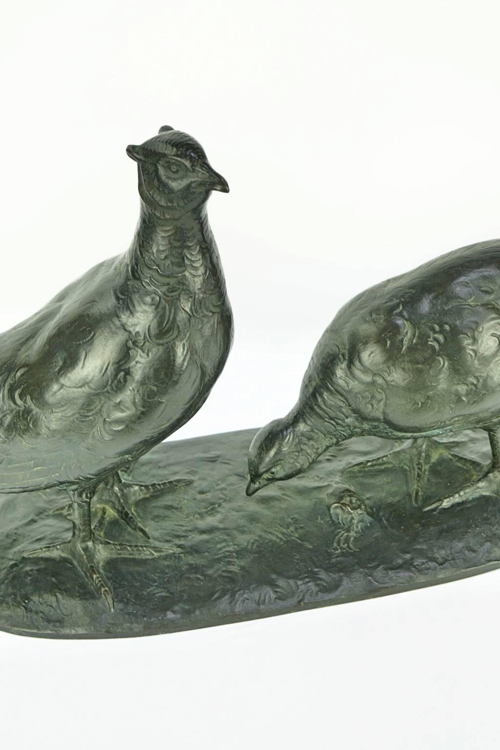 Art Deco Couple of Pheasants by Otto Poertzel For Sale