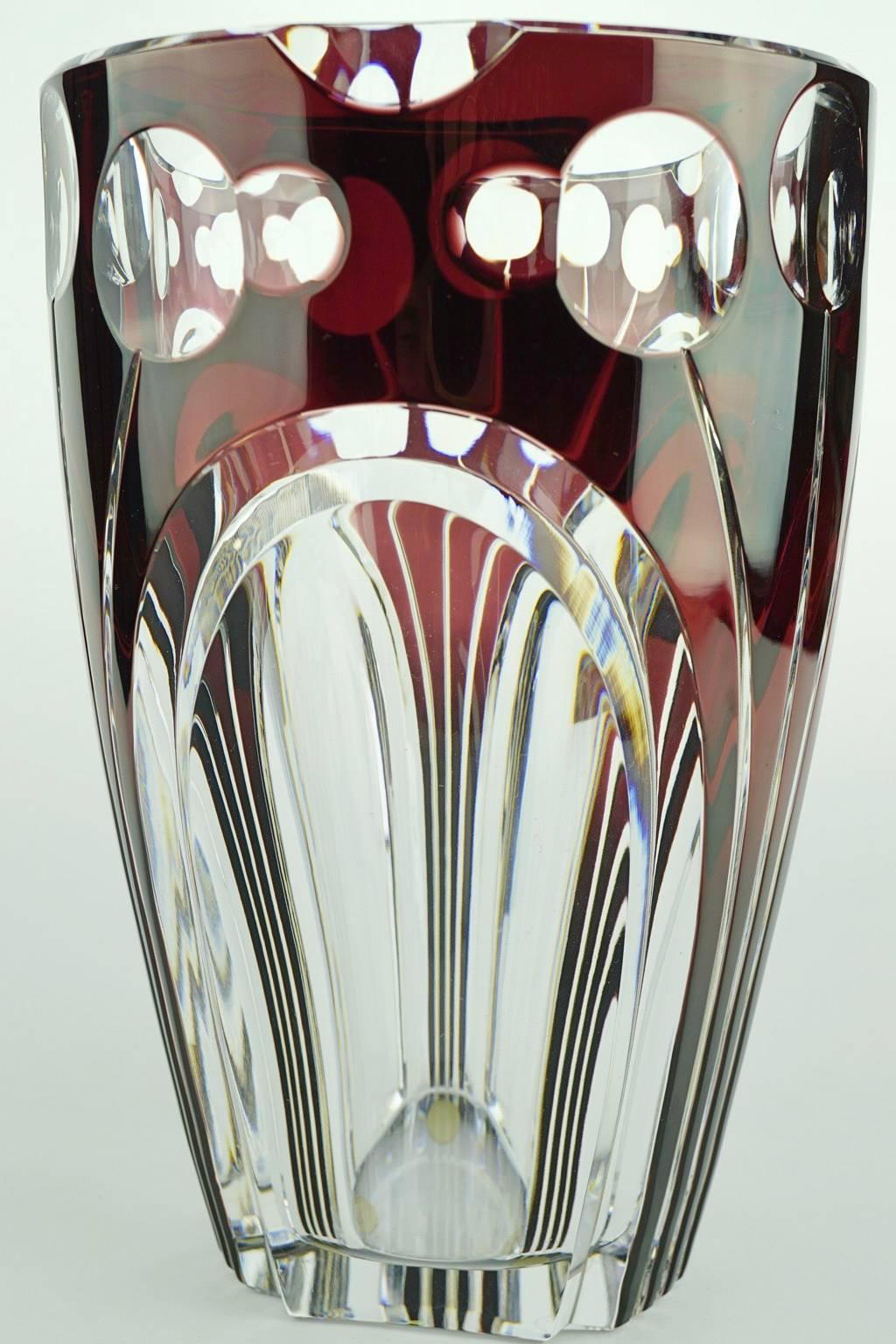 Rare Art Deco Val Saint Lambert Numbered Crystal Vase 1