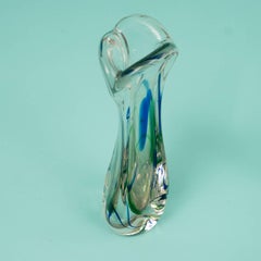 Bicolored 1960s Glass Vase by Kristalunie Maastricht