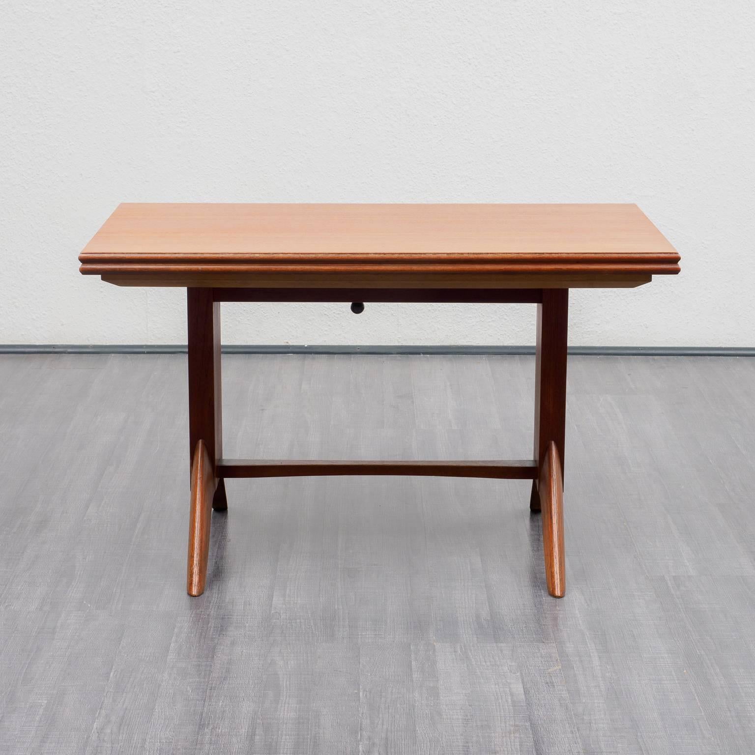 Veneer 1950s Coffee or Dining Table by Wilhelm Renz, Teak