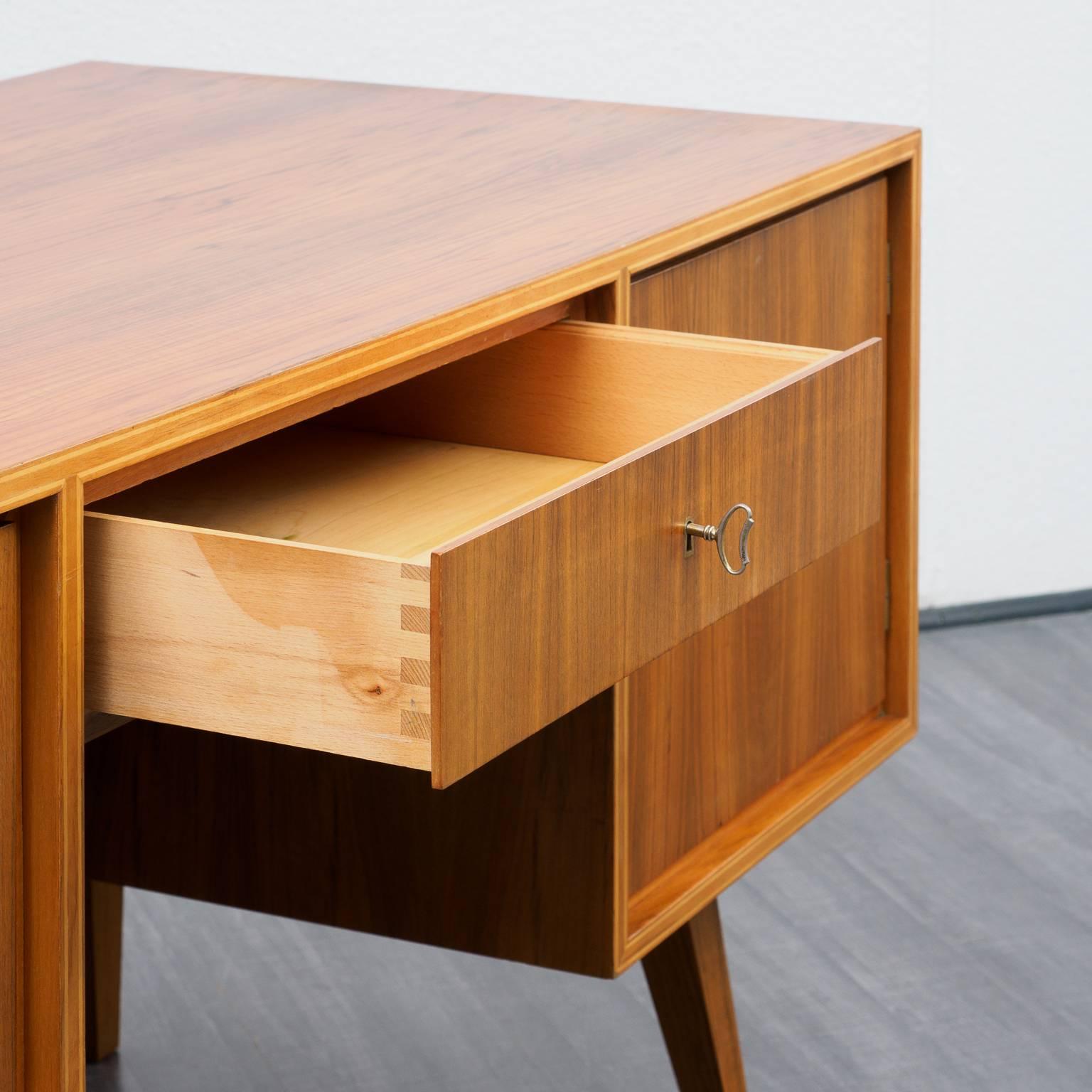 1960s Walnut Desk, Restored For Sale 3