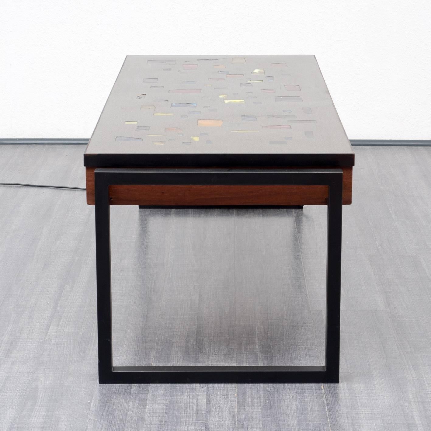 Mid-Century Modern Illuminated 1960s Coffee Table, Teak