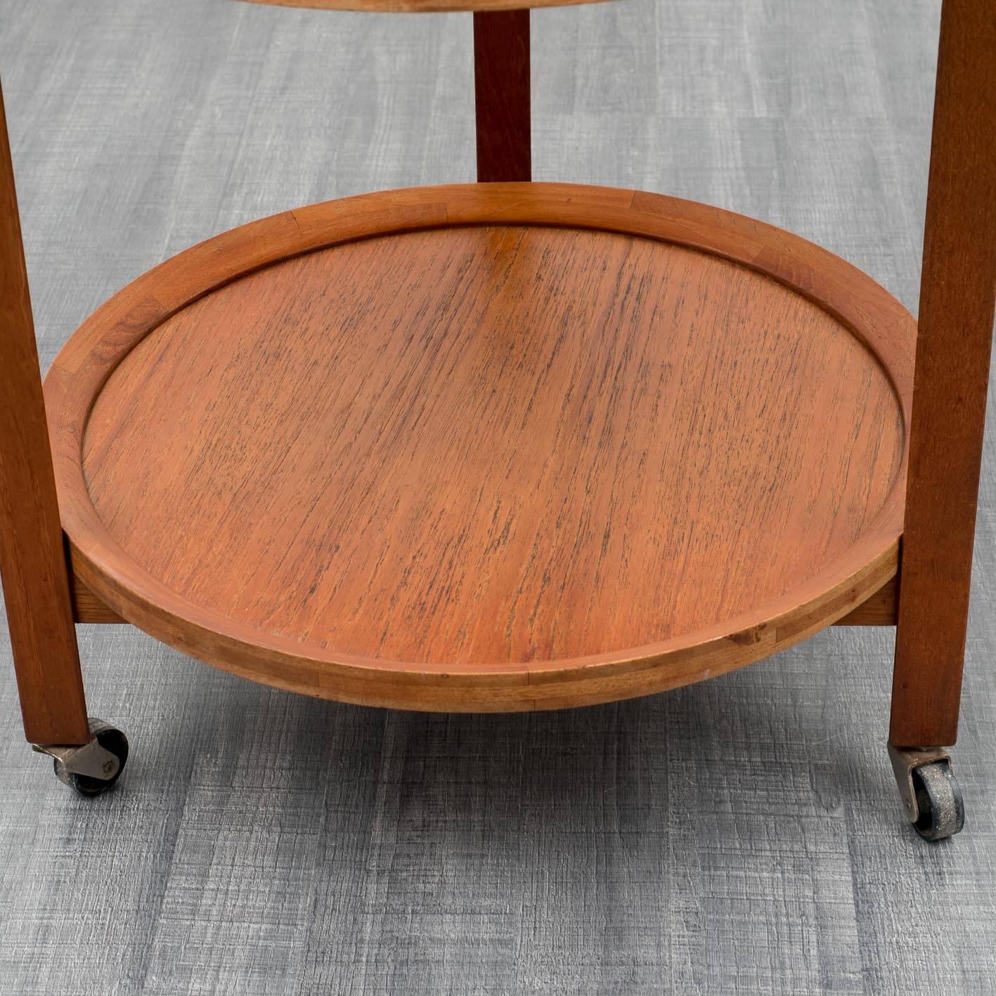 Mid-20th Century 1960s Serving Trolley in Scandinavian Style, Teak