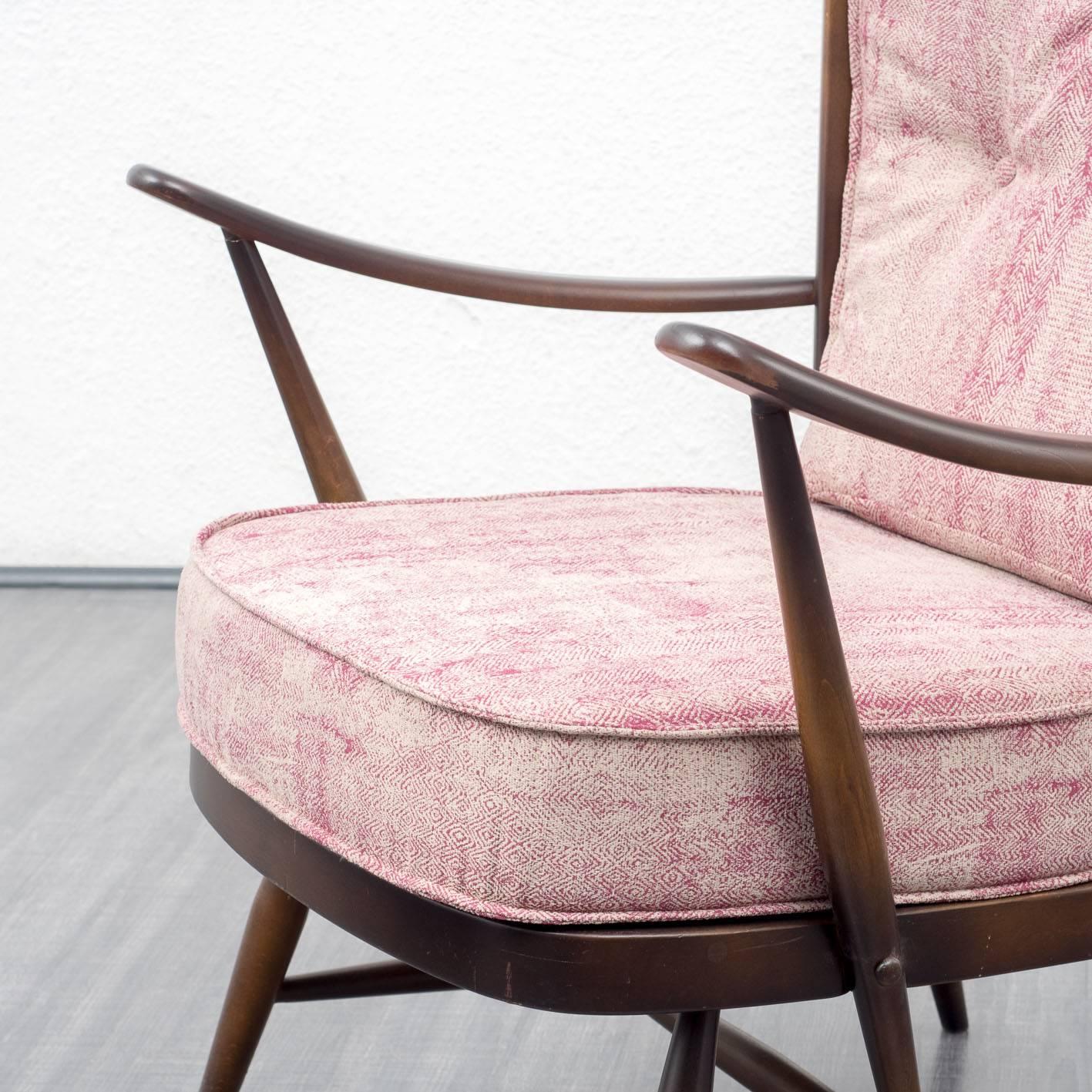 1950s Armchair and Ottoman, L. Ercolani for Ercol, New Upholstery For Sale 1