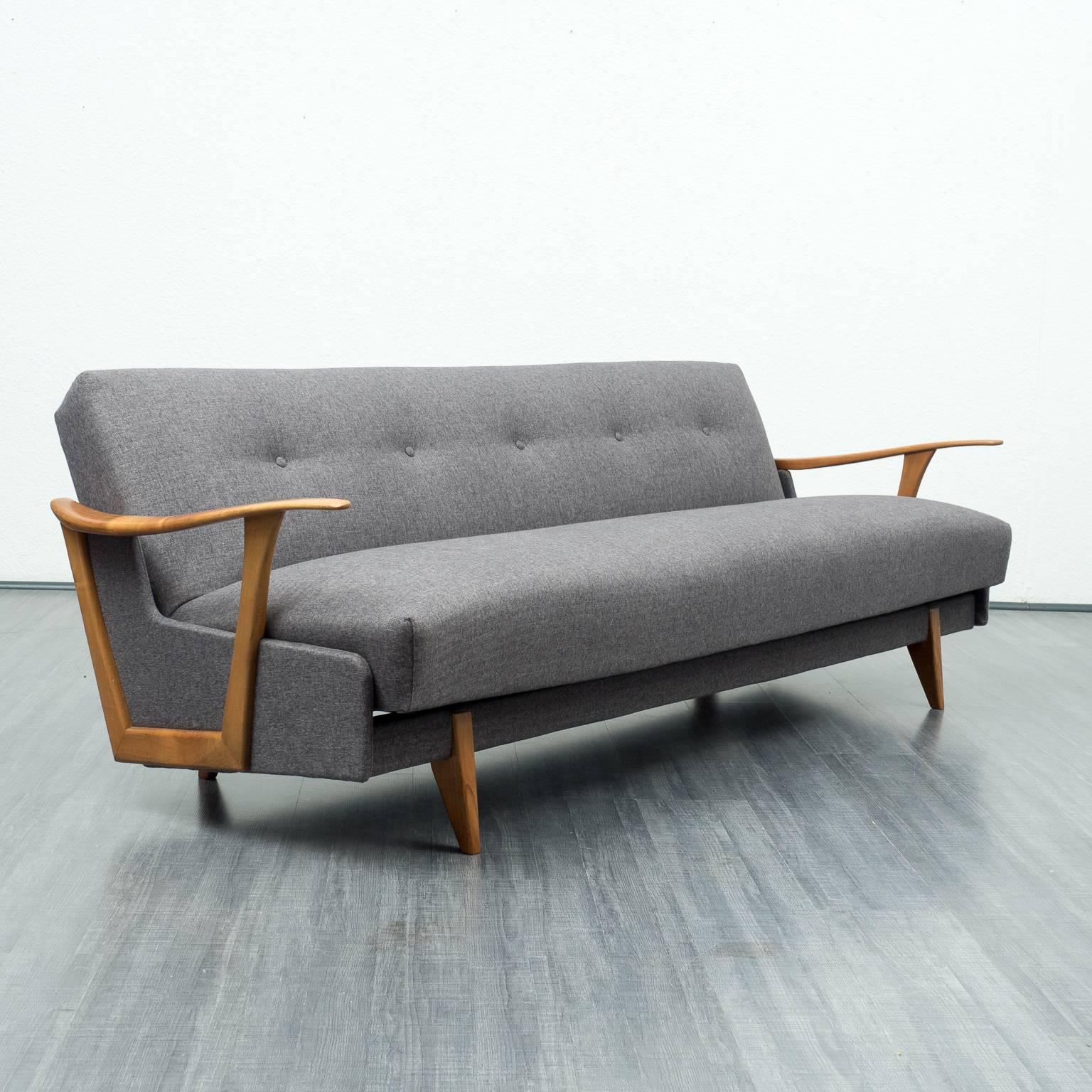 Mid-Century Modern 1950s Sofa with Folding Mechanism, Streamline